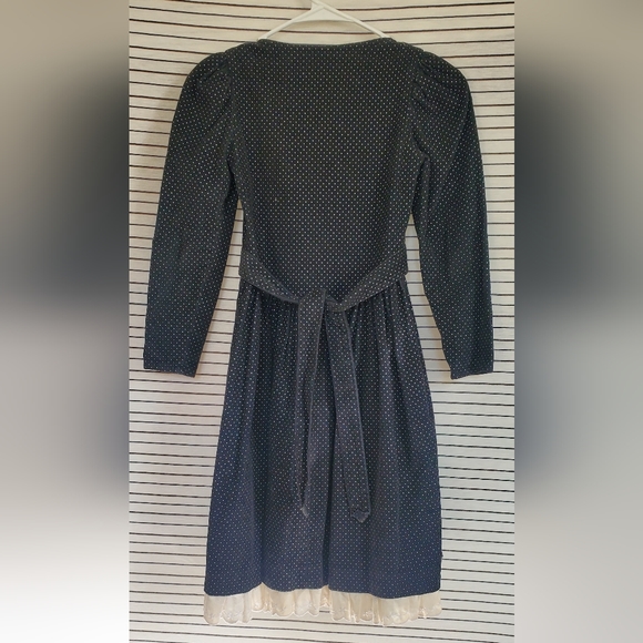 Vintage Corduroy Polka-dot Girls 7 Dress - Picture 3 of 8